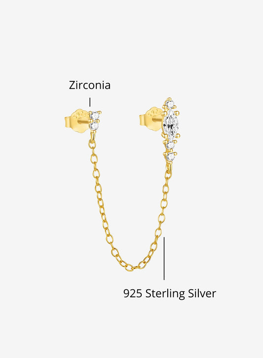 Marquise Chain Link Stud Duo