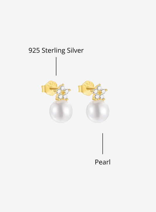 Floral Pearl Studs