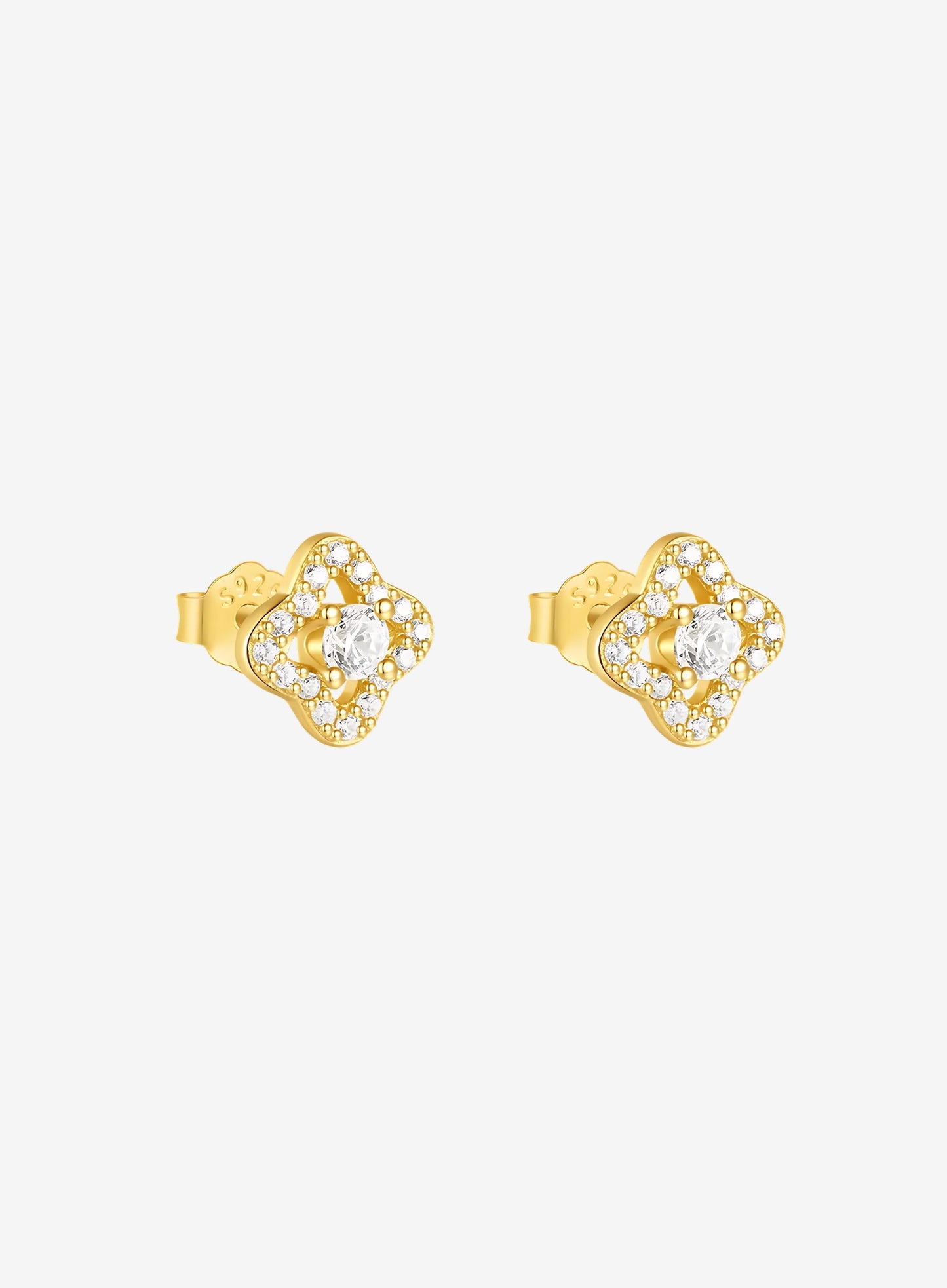 Clover Pavé Studs