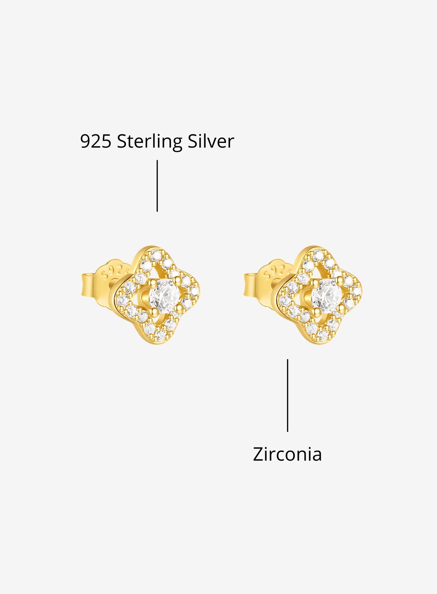Clover Pavé Studs