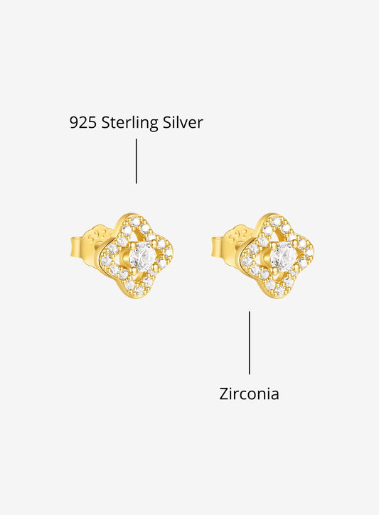 Clover Pavé Studs