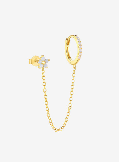 Opal Chain Link Stud & Huggie