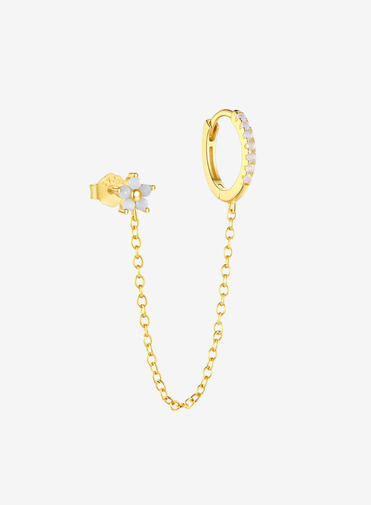 Opal Chain Link Stud & Huggie