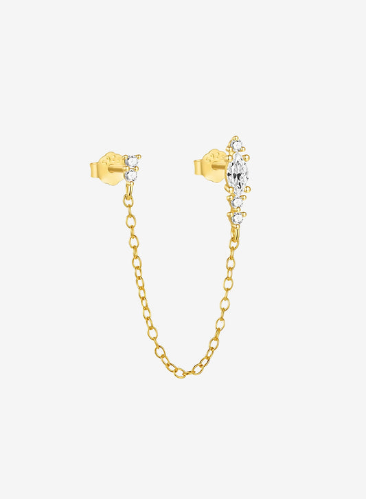 Marquise Chain Link Stud Duo