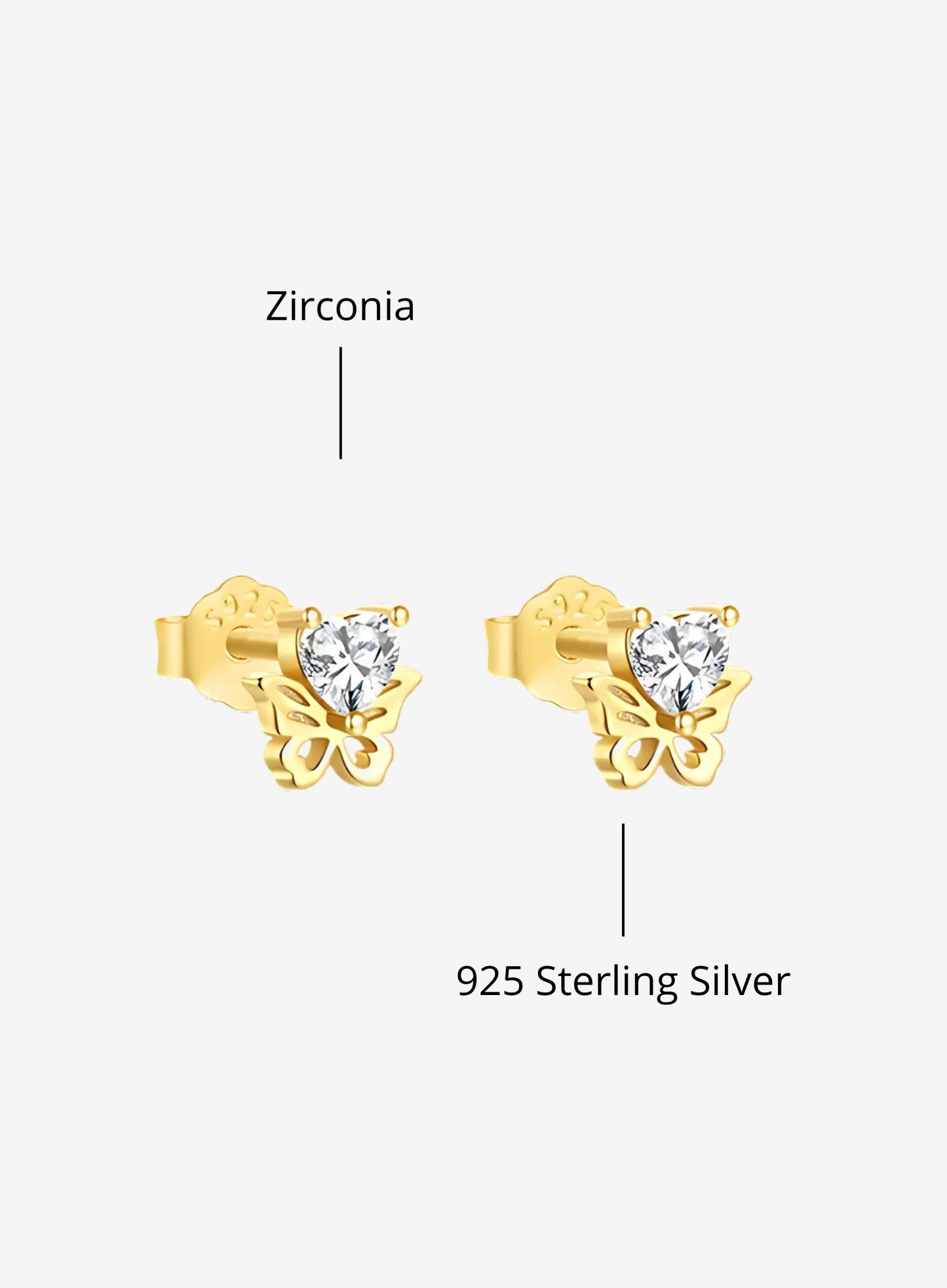 Butterfly Heart Studs