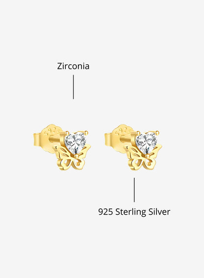 Butterfly Heart Studs