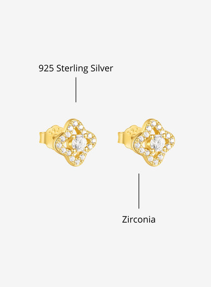 Clover Pavé Studs